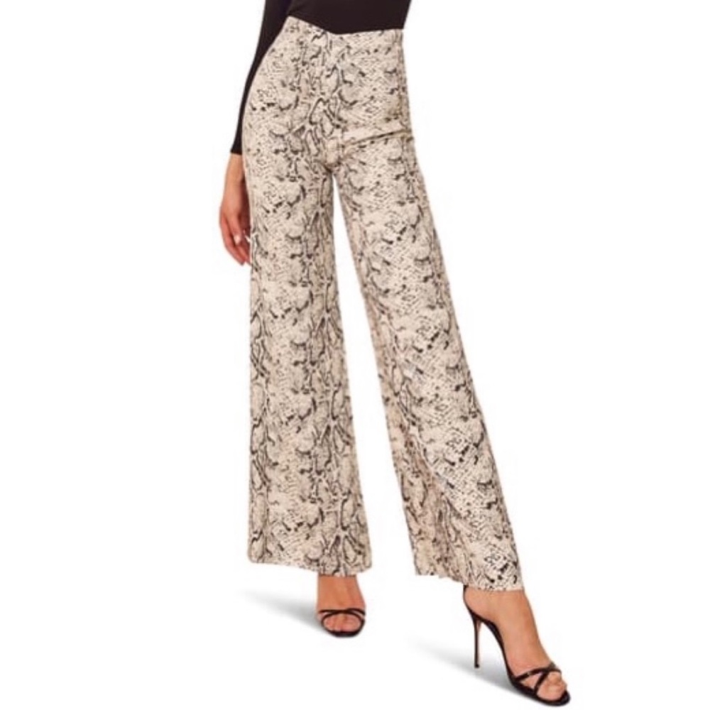 Reformation Sorrenti Wide Leg Pants Rattlesnake 4